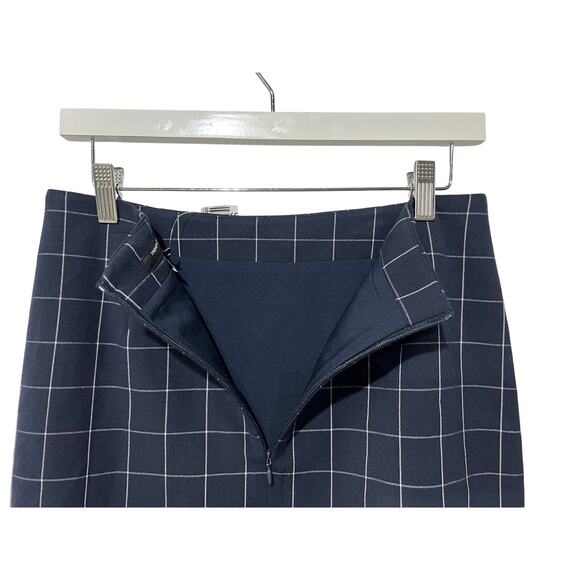 FRENCH CONNECTION SKIRT WOMENS SIZE 6 WINDOW PANE CHECK MINI NAVY NEW - Picture 9 of 13